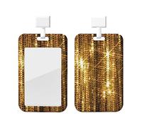 Porta identificativo con paillettes dorate scintillanti con cordino Protettore per carta d'identità verticale Porta con finestra trasparente Porta identificativo per infermiereForn