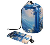Porta il tuo trucco senza sforzo con la nostra grande borsa cosmetica: perfetta per viaggi e casa!, croce blu pasquale, Multicolore, 9.9x6.9in/25.2x17.6cm;6x3.5in/15.2x8.8cm