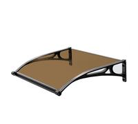 Porta in alluminio 80 x 100 cm marrone tenda con drenaggio esterno porta e finestra copertura durevole patio riparo resistente alle intemperie protezione ingresso