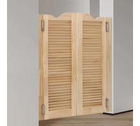 Porta in Legno Massello, Porte del Caffè, Porte Oscillanti Interne, Doppia Apertura Terrace Louver Cancello, W70-170cm, for Cucina Ristorante Entrata Divisoria(Wood,W110xH90cm)