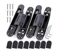 Porta in legno pesante Dyty da 2 pezzi, peso 40/80 kg, apertura a 180 gradi, cerniera nascosta regolabile, cancello interno a battente invisibile(2PCS 80KG-black)