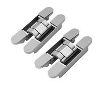 Porta in legno pesante Dyty da 2 pezzi, peso 40/80 kg, apertura a 180 gradi, cerniera nascosta regolabile, cancello interno a battente invisibile(80KG-silver)