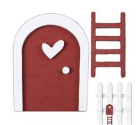 Porta in miniatura da giardino delle fate | Decorazione artistica da giardino per esterni - stravagante e ornamento per casa con scala per la stanza dei bambini