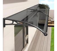 Porta in policarbonato trasparente elegante tenda da ingresso durevole Pultbogen Overhead copertura balcone doppio drenaggio grigio 120 x 200 cm Perfetto per la protezione della casa