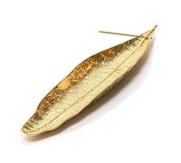 Porta incenso, 20,8 cm Bastoncini Portaincenso in Lega di Zinco, Bastoncini a Forma di Foglia, Per Casa, Ufficio, Yoga, Meditazione (Oro)