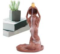 Porta incenso a riflusso in resina - Statuetta da bagno femminile, fontana di fumo per aromaterapia, accessorio decorativo per la casa, finitura liscia, design compatto | Uso appropriato di relaxati