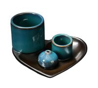 Porta incenso, bruciatore di incenso, ciotola in ceramica per sbavature, 4 in 1, portacenere spirituale asiatico, arte zen, per yoga, spa, meditazione