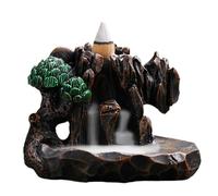 Porta incenso decorativo per la casa, in resina, con cascate, a cascata, montagna, grande, per aromaterapia, pulizia dell'ambiente, yoga, decorazione per la casa