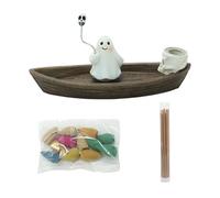 Porta incenso - Ghost Skeleton Ship | Zen Meditation Decor per camera da letto | Bruciatore di incenso fantasma con ornamenti gotici per il soggiorno hotel appartamento Home ristorante