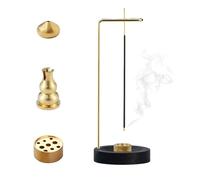 Porta Incenso per Bastoncini 2 in 1,Bruciatore di Incenso Invertito con Base,Supporto per Bastoncini di Incènso in Legno per Cenere Adatto a Casa Ufficio Meditazione e Yoga (Nero)