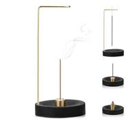 Porta Incenso per Bastoncini 2 in 1,Supporto per Bastoncini di Incenso in Legno per cenere,Portaincenso Bastoncino in legnofatto a mano,Adatto a casa, ufficio, meditazione e yoga (nero)