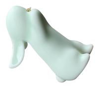 Porta Incenso per Bastoncini Verde Chiaro in Ceramica Coniglio | Forma di Coniglio, Fondo Piatto Stabile, Superficie Liscia, per Casa, Ufficio e Tavolo