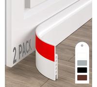Porta inferiore Guarnizione Strip,Paraspiffero sigillante sigillo adesivo per porta, blocco resistente agli agenti atmosferici, guarnizione sonora, arresto per porta in silicone, 2 pezzi, bianco