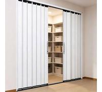 Porta interna a fisarmonica con serratura, porte scorrevoli a soffietto | Cancello divisorio for privacy in alluminio for patio/garage/dispensa/ufficio(WxH-136X80in (345x203cm))