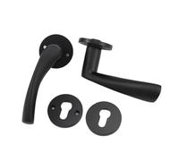 Porta interna in legno nera, serratura divisa in alluminio ossidato, bagno, toilette, serratura di ingegneria silenziosa, maniglia in alluminio for camera da letto(Y03 03 58 reverse insertion lock)