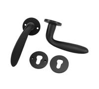 Porta interna in legno nera, serratura divisa in alluminio ossidato, bagno, toilette, serratura di ingegneria silenziosa, maniglia in alluminio for camera da letto(Y03 05 58 reverse insertion lock)