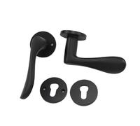 Porta interna in legno nera, serratura divisa in alluminio ossidato, bagno, toilette, serratura di ingegneria silenziosa, maniglia in alluminio for camera da letto(Y03 02 58 Reverse Insertion Lock)