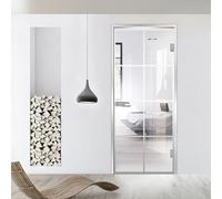 Porta interna in vetro con cerniera, modello REZIDENCE, vetro di sicurezza temperato trasparente da 8 mm, decorazione incolore, cornice a L, adatta per apertura 70 x 198 cm