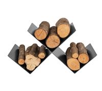 Porta Legna a Leggio 78x35x40 cm in Ferro Verniciato Grigio Martellato