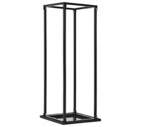 Porta legna da ardere con base nera 37x37x113 cm acciaio | Supporto stabile per camino, stufa a legna, portaoggetti organizzato, grande