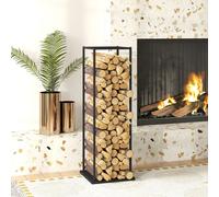 Porta legna da ardere in metallo Outsunny, porta legna da ardere, porta legna da ardere da esterno con base rialzata, per interni ed esterni, Ca