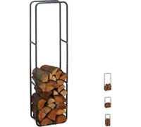 Relaxdays Scaffale, Porta-Legna per Camino, Stufa, Interni ed Esterni, Antracite, HxL 150 x 40 cm