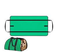 Porta legna in tela cerata - Tote robusta, design a estremità chiusa, previene la sporchezza dei pavimenti, manici imbottiti, supporto in legno resistente alle intemperie, stufa interna del camino,