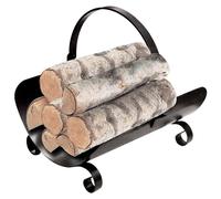 Porta legna per stufe e caminetti con manico In Ferro Battuto da 40x32x33h cm.