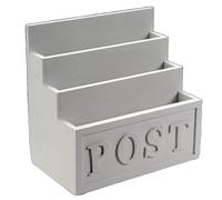 PORTA LETTERE 231422 CM POSTA DOCUMENTI DA TAVOLO LEGNO BIANCO ORGANIZER