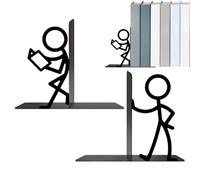 Porta Libri Decorativi,2 Pezzi in Metallo Design Astratto Decor per Libreria | Fermalibri Resistenti Decorazione Scaffali | per Casa Camera da Soggiorno Studio Ufficio Biblioteca Dormitorio Appartamen