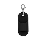 Porta lucidalabbra in gomma alla moda con portachiavi per ritocchi in viaggio portatile soluzione di archiviazione trucco trucco da viaggio cover per rossetto, Nero , Taglia unica