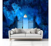 Porta Magica Nella Foresta Fantasy Carta da Parati In Tessuti non Tessuti 350 x 256 cm Murali, Blu Fotomurale Murale, Soggiorno Camera da Letto Cameretta Dei Bambini Decorazione