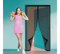 Porta Magnetica per Zanzariera 115 x 190 cm Bianca Zanzariere Porte Buona Estate Lontano Dalle Zanzare per Porte Finestre Tenda, Nero