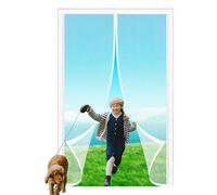 Porta Magnetica per Zanzariera 77 x 233 cm Autoadesiva Traspirante, Maglia Magnetico Tenda Zanzariera Porta Ingresso Cortile per Balcone Soggiorno Camera da Letto, Bianco