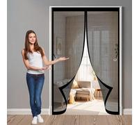 Porta Magnetica Zanzariera 105 x 105 cm, Magnetica, Chiusura Automatica, Senza Foratura, Rete Fine, Zanzariera Tenda Porta per Finestra Balcone, Nero