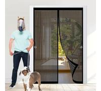 Porta Magnetica Zanzariera 140 x 142 cm, Magnetica, Chiusura Automatica, Senza Foratura, Rete Fine, Zanzariera Porta Piccola per Finestra Balcone, Nero