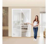 Porta Magnetica Zanzariera 77 x 132 cm, Anti-Zanzare, Anti-Insetti, Rete Ultra-Fine, Installazione Facile, Zanzariera Magnetica Chiusura per Porte, Varie Taglie, Bianco