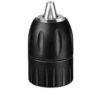 Porta - Mandrini senza chiave serie TAURUS PROFESSIONAL. Ghiera esterna in plastica, naso in acciaio. Utilizzabili su trapani reversibili ed a percussione. Capacita' foratura 2-13 mm. Attacco mandrino: 3/8” x 24