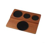 Porta manomissione caffè in legno e supporto portafiltro con organizer 5 in 1 per manomissione, distributore, cestello filtrante, spazzola e schermo a disco, per macchine da caffè espresso da 51/54/58