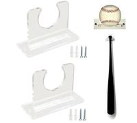 Porta Mazza da Baseball e Softball da 2 Pezzi - Vetrina Verticale Robusta con Gancio per Mazza in Acrilico (10x4x7 cm)