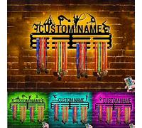 Porta medaglie da Ginnastica Personalizzato Nome Giocatore di Ginnastica Personalizzato Appendi medaglie con luci Montaggio a Parete in Metallo Appendiabiti Motivazionale per medaglie da Ginnastica