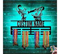 Porta Medaglie Personalizzato per Taekwondo - Gancio in Metallo Sportivo Con Nome, Supporto per Nastro - Regalo di Premi per Ragazzi, Uomini