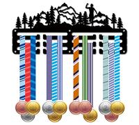 Porta medaglie Sportive da Trail Running, espositore in Metallo, premi da Appendere, Piccolo Supporto Decorativo in Ferro, premi per la casa, Distintivo da Parete, Corsa, Corridore, Maratona, Nero, 1