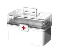 Porta medicine casa scatola, Contenitore per armadietto dei medicinali | Kit per armadietto per medicinali a 3 strati | Organizer per contenitori per medicinali grande capacità con fibbia a maniglia