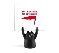 Porta memo con gatto nero e scritta "What If an Animal Put On Your Skin"