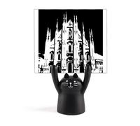 Porta memo con gatto nero in stile cartone animato Duomo di Milano