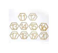 Porta memo, Porta numeri da tavolo in legno con base di supporto, confezione da 10 pezzi, stile antico, for decorazioni nuziali(45981)