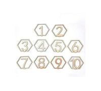 Porta memo, Porta numeri da tavolo in legno con base di supporto, confezione da 10 pezzi, stile antico, for decorazioni nuziali(1-10)