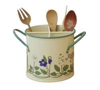 Porta Mestoli da Cucina Portautensili da cucina for piante vintage dipinto a mano, grande contenitore for utensili in metallo for piano di lavoro, stendino for utensili in coccio con divisore rimovibi