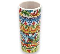 Porta mestoli in ceramica Caltagirone, h 22 x Ø 11 cm ca. Multi decoro